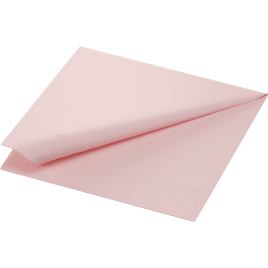 Serviette en tissu Bio 3 plis 33 x 33 cm rose douce 20 pièces DUNI