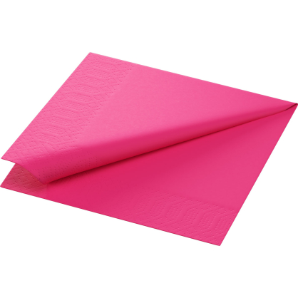 Serviette en tissu Bio 3 plis 24 x 24 cm fuschia 20 pièces DUNI