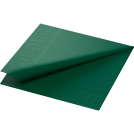 Serviette en tissu Bio 3 plis 24 x 24 cm vert foncé 20 pièces DUNI