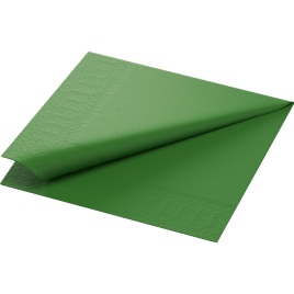 Serviette en tissu Bio 3 plis 24 x 24 cm vert feuille 20 pièces DUNI