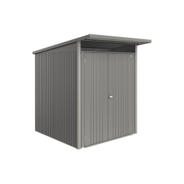 Abri de jardin en métal AvantGarde Eco double porte gris métallisé 1,8 x 2,2 x 2,18 m BIOHORT