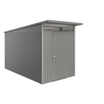 Abri de jardin en métal AvantGarde Eco 1 porte gris métallisé 1,8 x 3,8 x 2,22 m BIOHORT