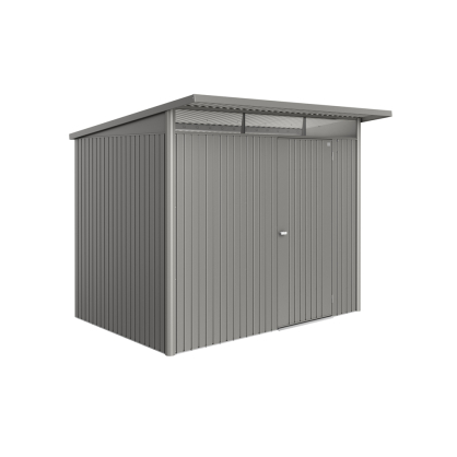 Abri de jardin en métal AvantGarde Eco 1 porte gris métallisé 2,6 x 2,2 x 2,18 m BIOHORT