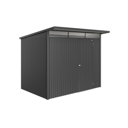 Abri de jardin en métal AvantGarde Eco 1 porte gris foncé 2,6 x 2,2 x 2,18 m BIOHORT