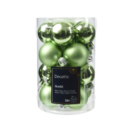 Set de boules de Noël en verre thé vert Ø 3,5 cm 16 pièces DECORIS