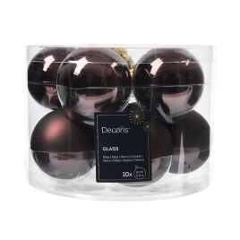 Boule de Noël en verre truffe noire Ø 6 cm 10 pièces DECORIS