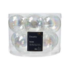 Boule de Noël en verre transparent irisé Ø 6 cm 10 pièces DECORIS