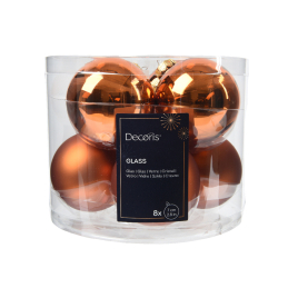 Boule de Noël en verre cidre chaud Ø 7 cm 8 pièces DECORIS