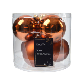 Boule de Noël en verre cidre chaud Ø 8 cm 6 pièces DECORIS