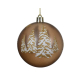 Boule de Noël incassable avec sapins enneigés brune Ø 8 cm DECORIS