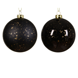 Boule de Noël incassable noire Ø 8 cm DECORIS