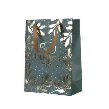 Sac cadeau Merry Christmas en papier 8 x 12 x 24 cm DECORIS