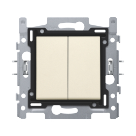 Interrupteur encastrable bouton-poussoir double crème NIKO