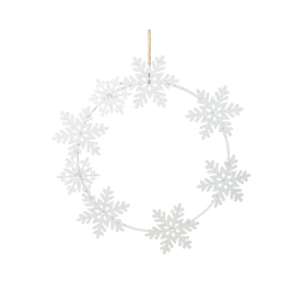 Couronne de flocons de neige en fer Ø 40 cm DECORIS