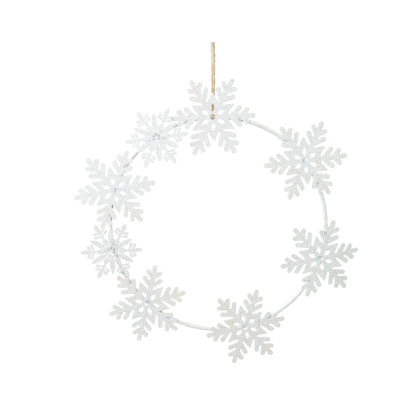 Couronne de flocons de neige en fer Ø 40 cm DECORIS