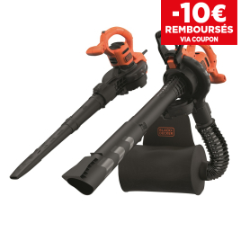 Aspirateur souffleur broyeur électrique BEBLV290-QS 2900 W BLACK+DECKER