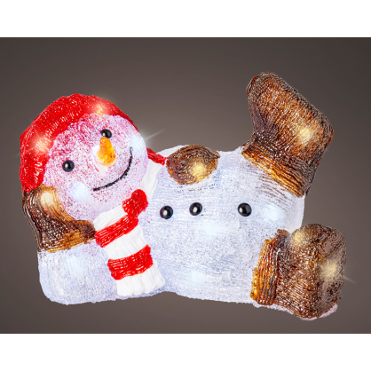 Bonhomme de neige en acrylique LED blanc froid 31 x 18 x 20 cm LUMINEO