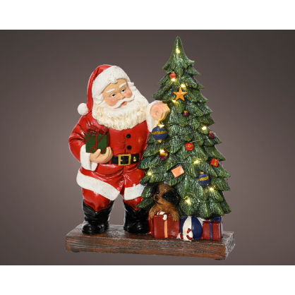 Figurine de Père Noël LED 30 cm LUMINEO