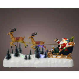 Figurine traineau du Père Noël LED LUMINEO