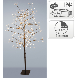 Arbre lumineux fleuri LED blanc chaud 120 cm