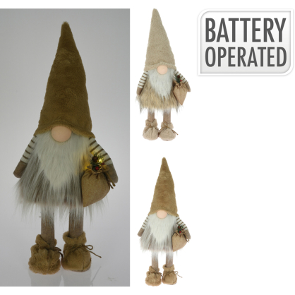 Gnome debout en polyester LED 65 cm