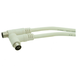 Câble coaxial mâle/femelle coudé blanc 10 m PROFILE