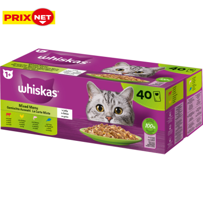 Patée pour chat 1+ La Carte Mixte en gelée 85 g 40 pièces WHISKAS