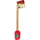 Spatule en bois et en silicone rouge 4 x 21 cm