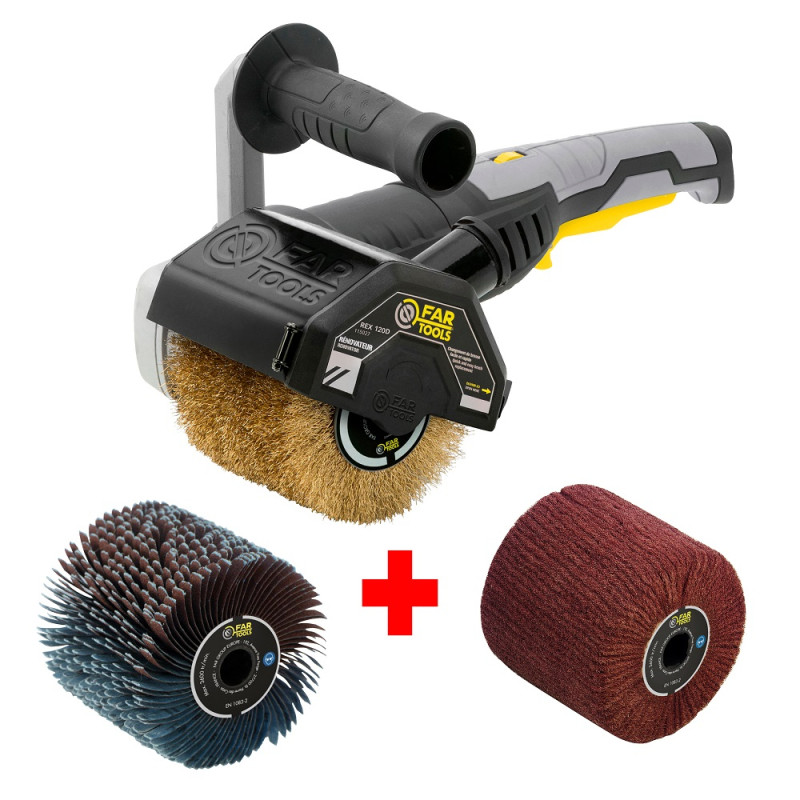 Rénovateur extérieur REX120D avec 3 brosses 1300 W FAR TOOLS