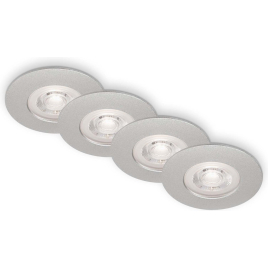 Spot encastrable LED chrome IP44 480 lm 4,9 W 4 pièces BRILONER