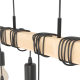 Suspension Townshend noire et bois E27 6 x 60 W EGLO