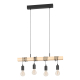 Suspension Townshend noire et bois E27 4 x 60 W EGLO