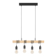 Suspension Townshend noire et bois E27 4 x 60 W EGLO