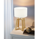 Lampe de table Chietino blanche et bois E27 60 W EGLO