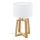 Lampe de table Chietino blanche et bois E27 60 W EGLO