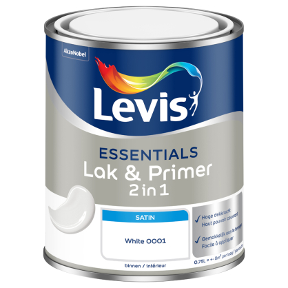 Peinture 2 en 1 Laque & Primer Essentials blanc 0,75 L LEVIS