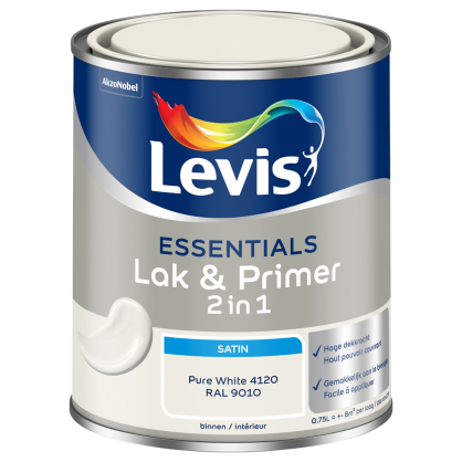 Peinture 2 en 1 Laque & Primer Essentials blanc 0,75 L LEVIS