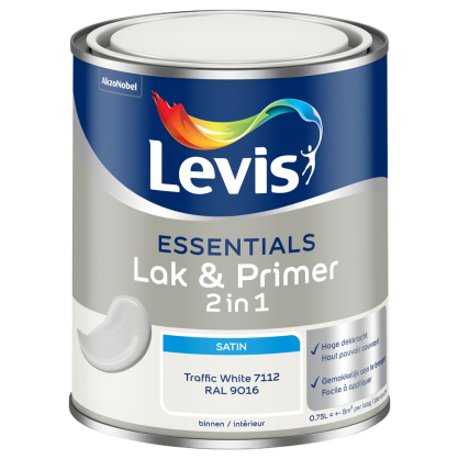 Peinture 2 en 1 Laque & Primer Essentials blanc 0,75 L LEVIS