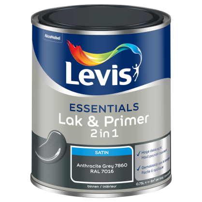 Peinture 2 en 1 Laque & Primer Essentials blanc 0,75 L LEVIS