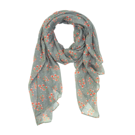 Foulard fleuri gris BLACKFOX