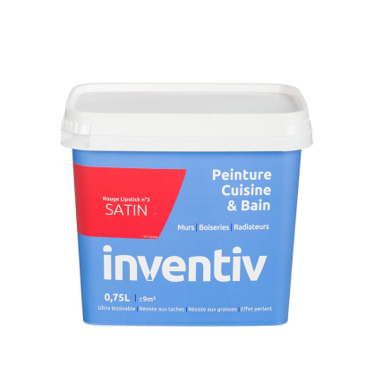 Peinture Cuisine & Bain rouge lipstick n°3 0,75 L INVENTIV