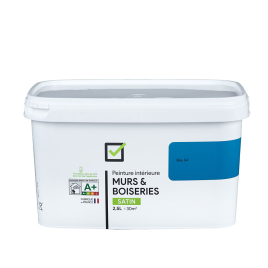 Peinture pour murs et boiseries bleu D4 satiné 2,5 L INVENTIV