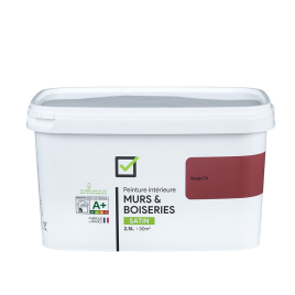 Peinture pour murs et boiseries rouge C4 satiné 2,5 L INVENTIV