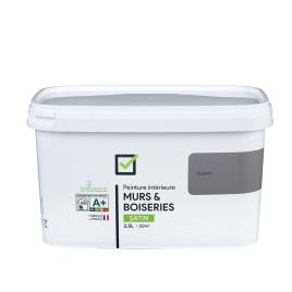 Peinture pour murs et boiseries taupe B3 satiné 2,5 L INVENTIV