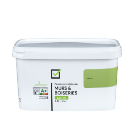 Peinture pour murs et boiseries vert E4 satiné 2,5 L INVENTIV