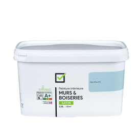 Peinture pour murs et boiseries vert d'eau D2 satiné 2,5 L INVENTIV