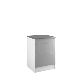 Meuble bas de cuisine Eco 3 tiroirs gris clair 87,2 x 60 x 58 cm RB ACCESS