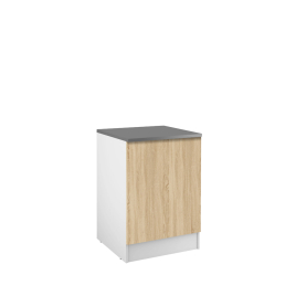 Meuble bas de cuisine Eco 1 porte chêne clair 87,2 x 60 x 58 cm RB ACCESS