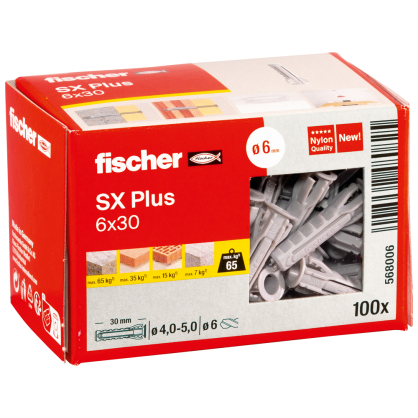 Cheville à expansion SX Plus Ø 6 x 30 mm 100 pièces FISCHER