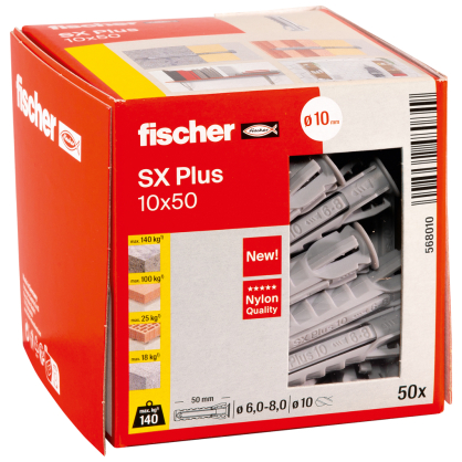 Cheville à expansion SX Plus Ø 10 x 50 mm 50 pièces FISCHER